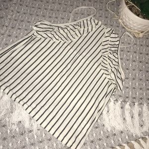 American Eagle High-Neck Ruffled Tank-Top